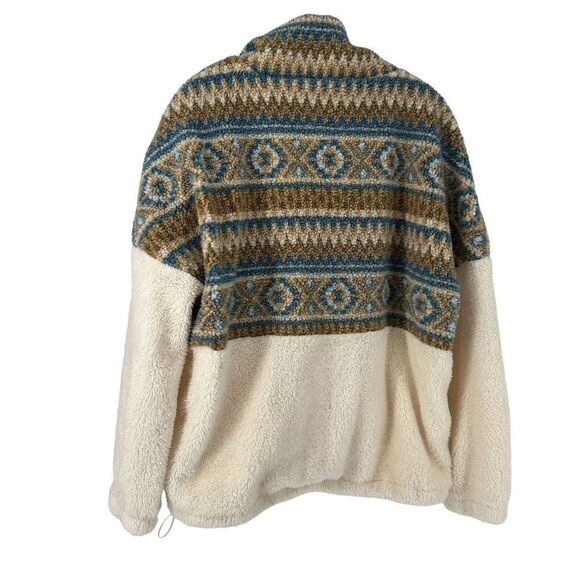 Entro Southwestern Sherpa Jacket Quarter Zip Pullover Womens Size M Relaxed Fit - Picture 4 of 9